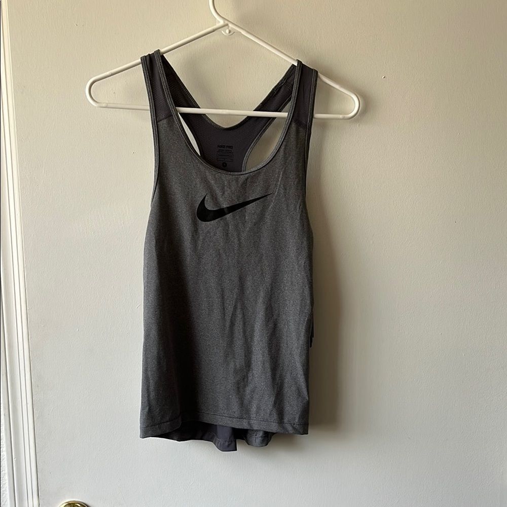Nike Gray Racerback Tank Top with Black Swoosh brand new with tag